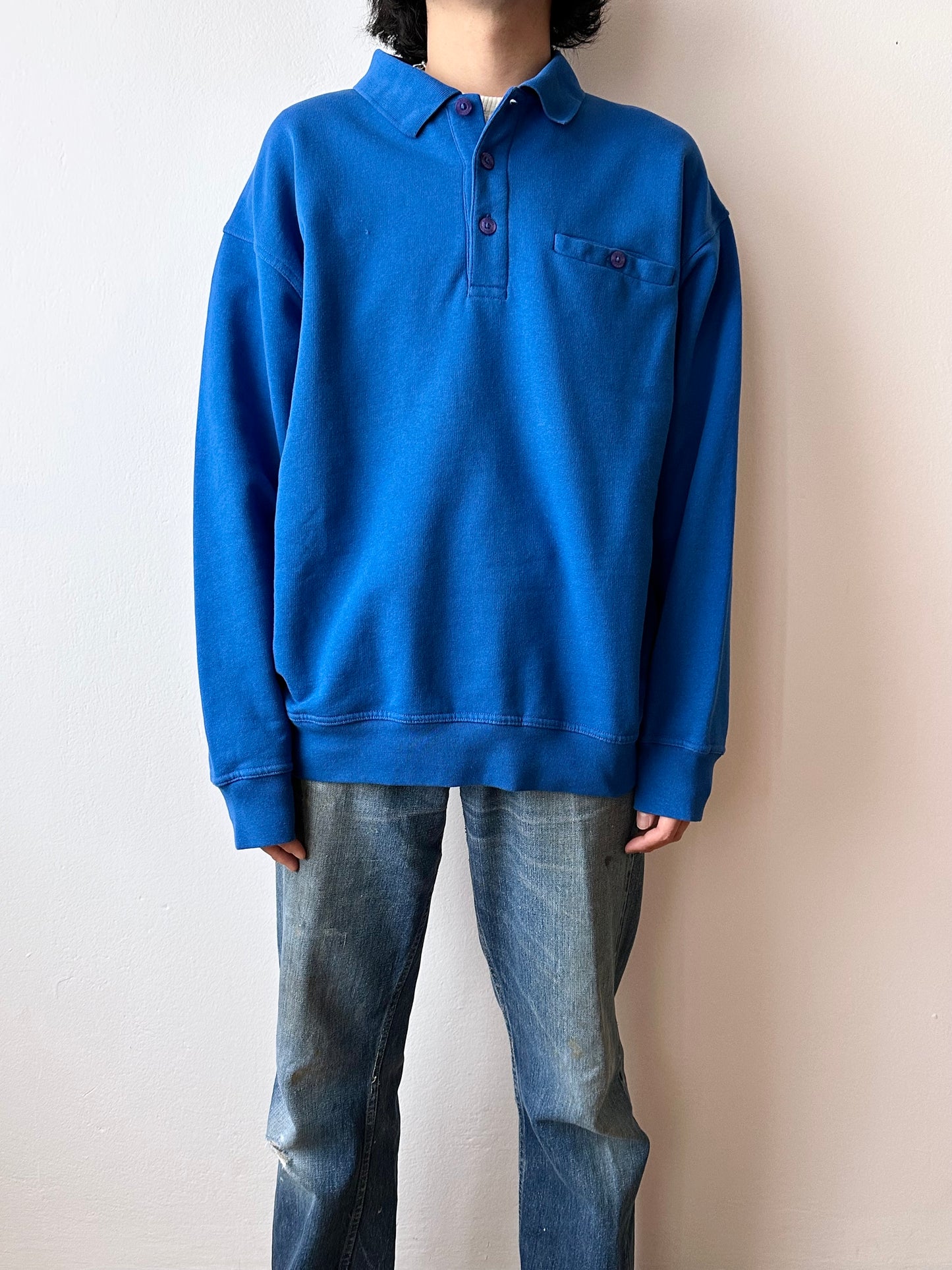 deadstock polo sweatshirt - XXL