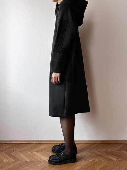 black double material dress