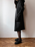 black double material dress