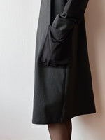 black double material dress
