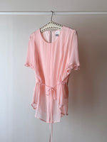 vintage pink silk blouse chiffon shirt 90s 90's