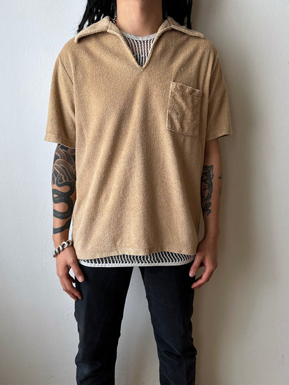 Vintage St Michael towelling shirt, UK - M