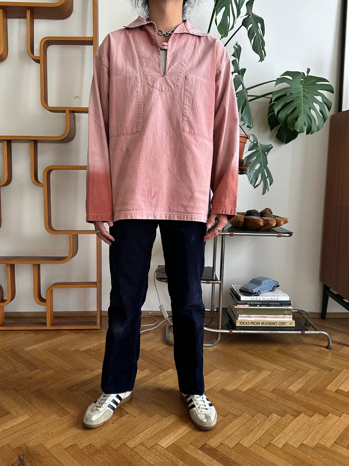 1980s French La Glazik cotton smock
