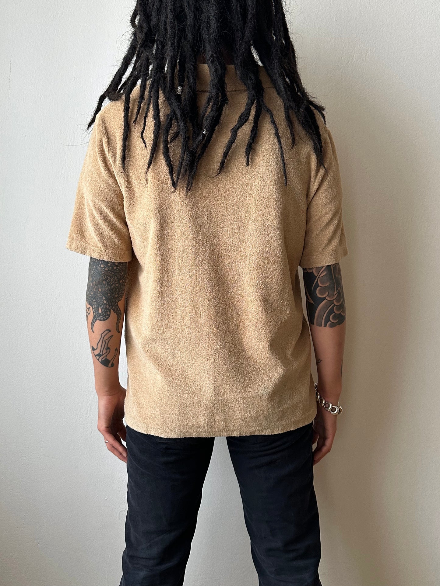 Vintage St Michael towelling shirt, UK - M