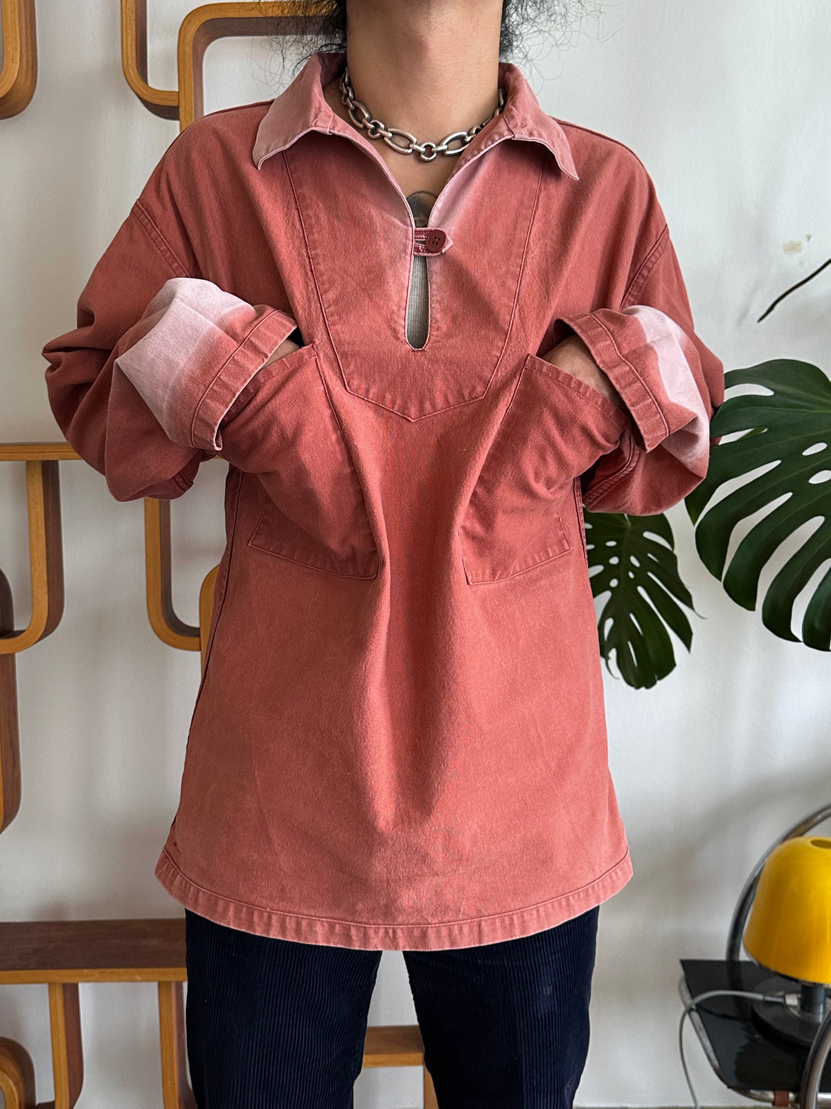 1980s French La Glazik cotton smock