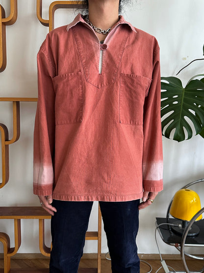 1980s French La Glazik cotton smock
