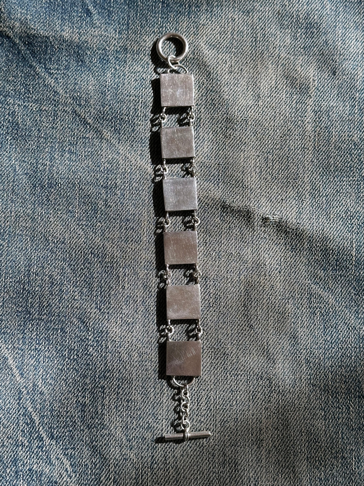 Swinging block chain bracelet Ag925