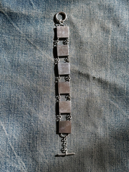 Swinging block chain bracelet Ag925
