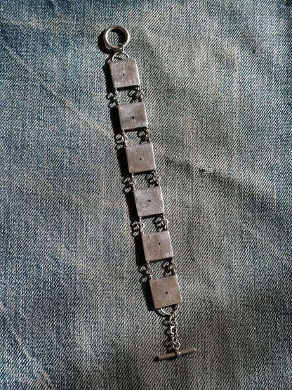 Swinging block chain bracelet Ag925