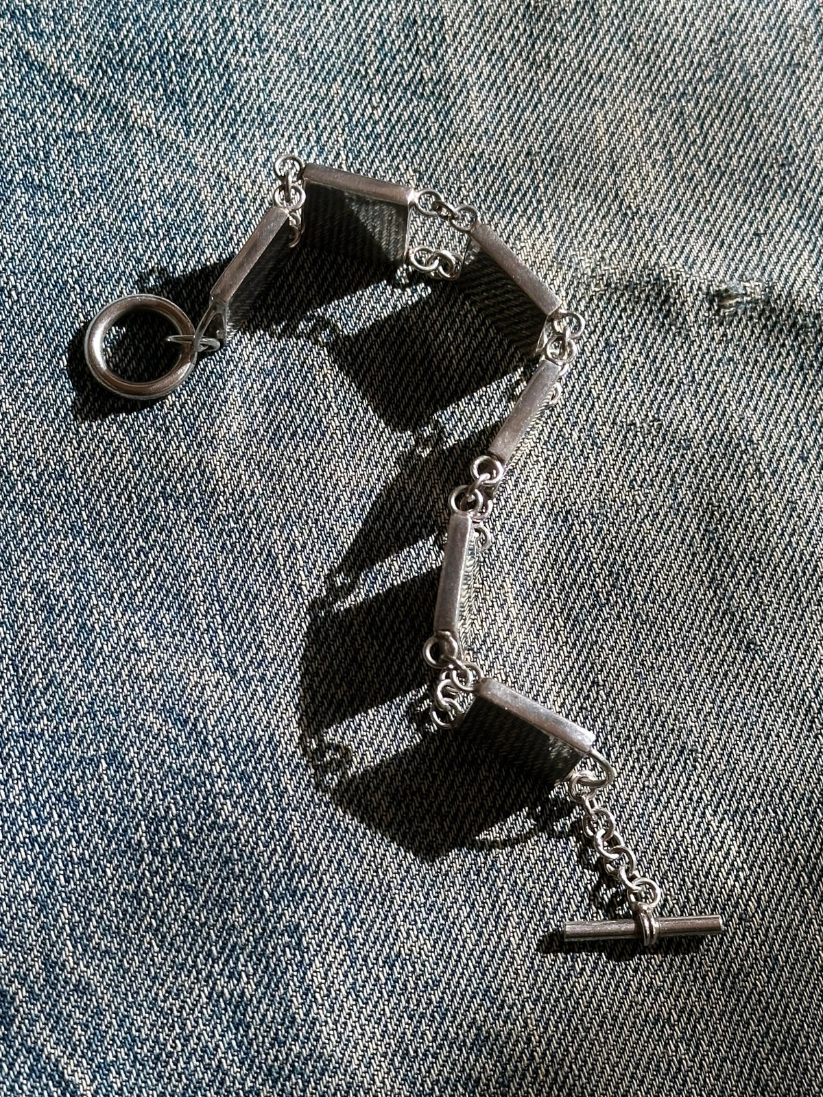 Swinging block chain bracelet Ag925