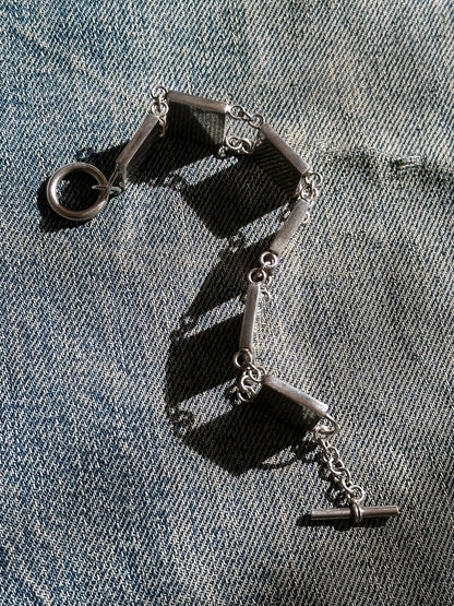 Swinging block chain bracelet Ag925