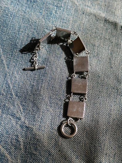 Swinging block chain bracelet Ag925