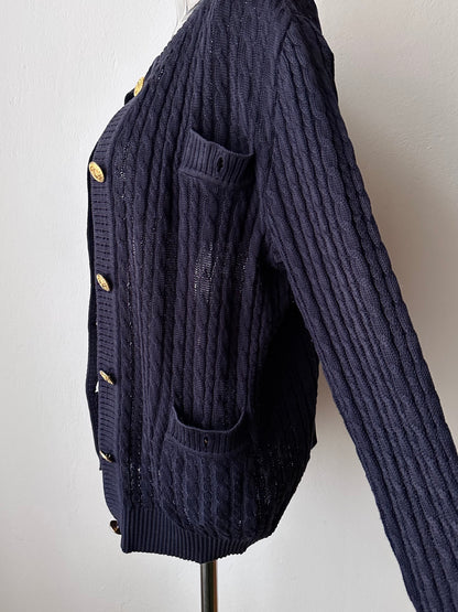 Early 90s CELINE cotton cardigan with gold-buttons