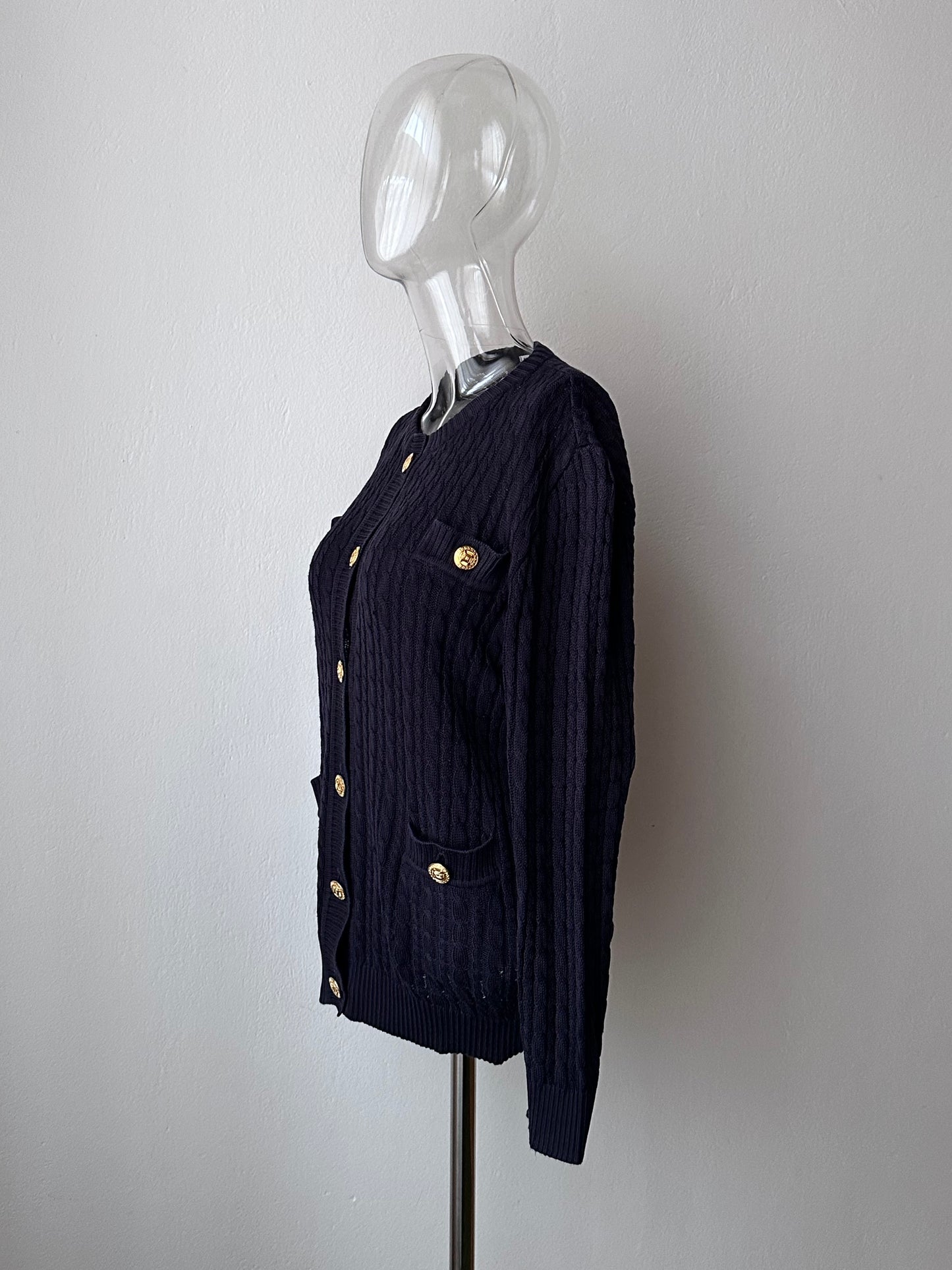 Early 90s CELINE cotton cardigan with gold-buttons