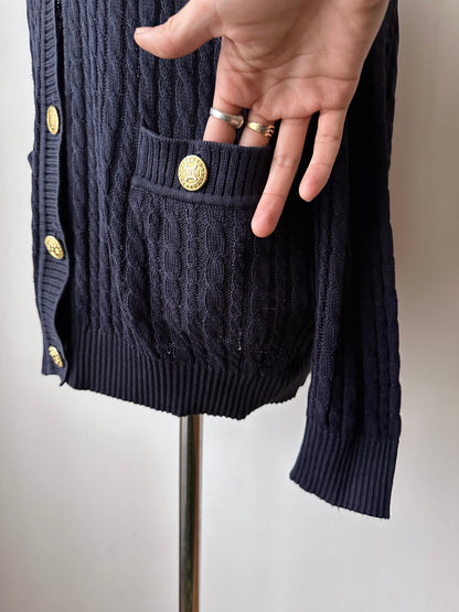 Early 90s CELINE cotton cardigan with gold-buttons
