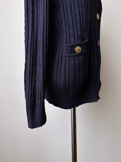 Early 90s CELINE cotton cardigan with gold-buttons
