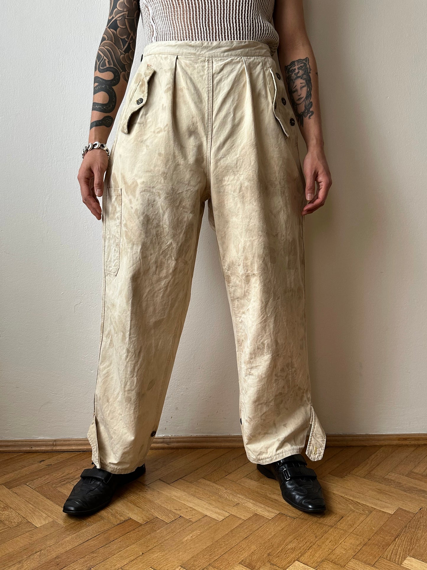 Vintage Czechoslovak military work trousers - w30