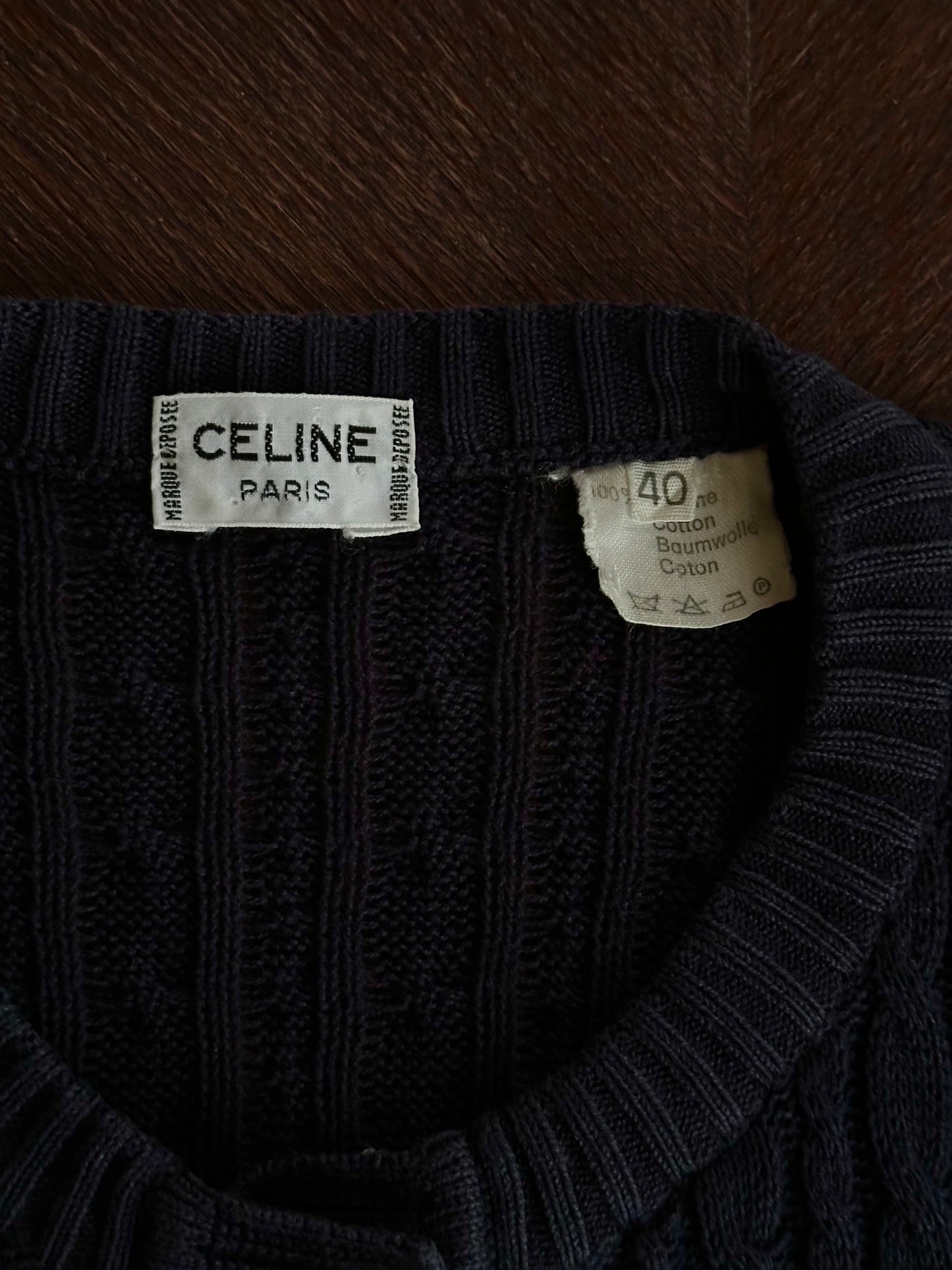 Early 90s CELINE cotton cardigan with gold-buttons