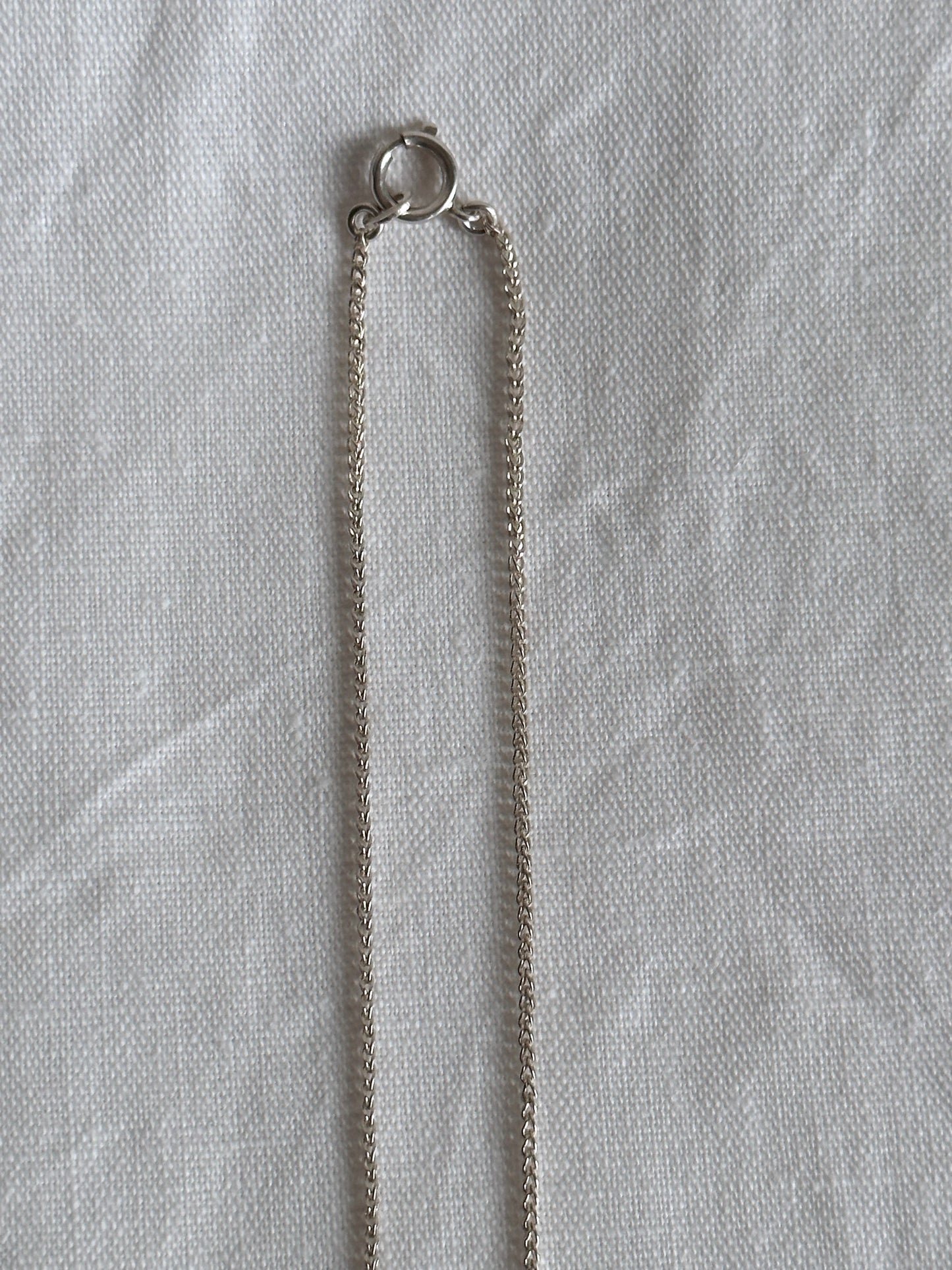 tiny silver chain necklace - wheat