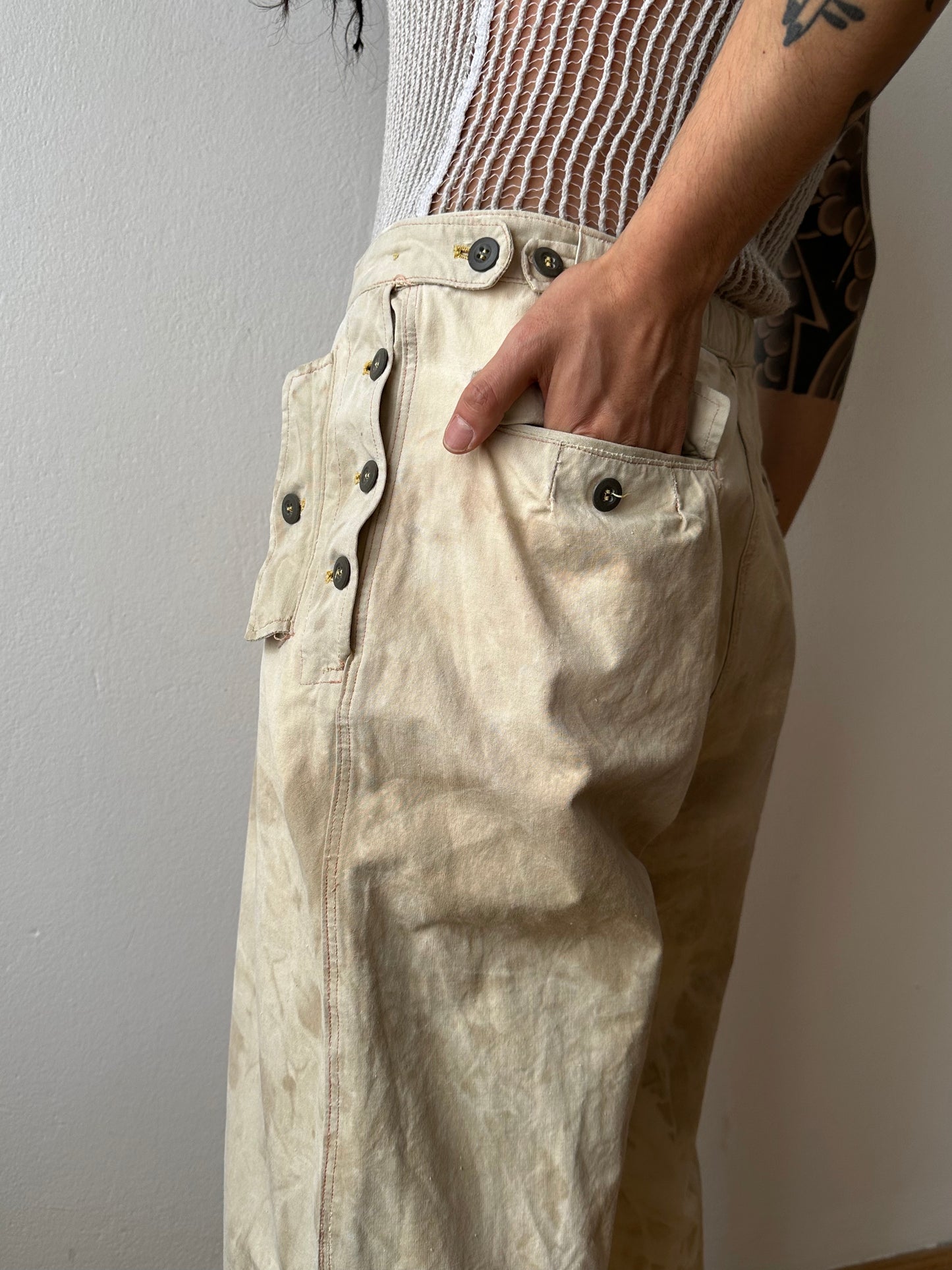 Vintage Czechoslovak military work trousers - w30