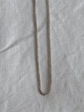 tiny silver chain necklace - wheat