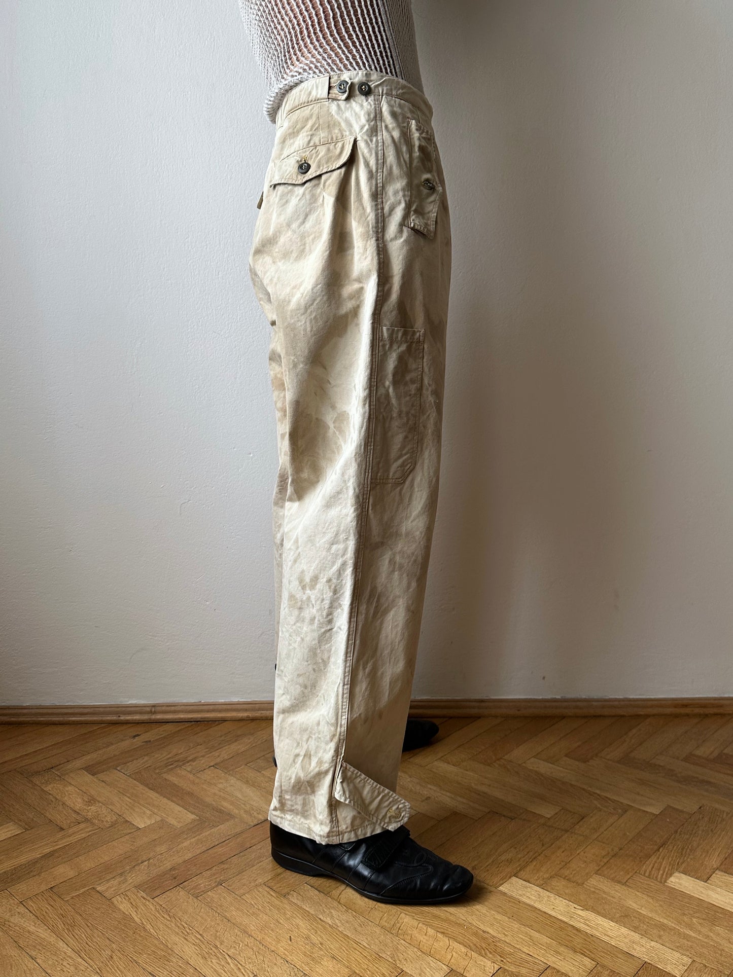Vintage Czechoslovak military work trousers - w30