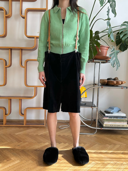 BIG! black velours shorts W36