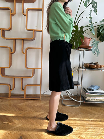 BIG! black velours shorts W36
