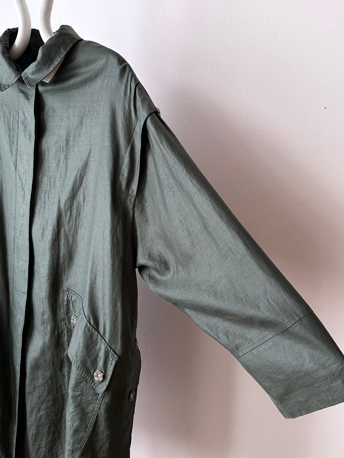 Ramie forest green spring coat