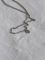 tiny silver chain necklace - flat