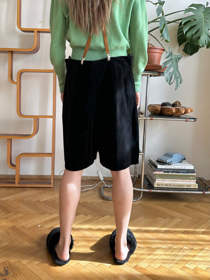 BIG! black velours shorts W36