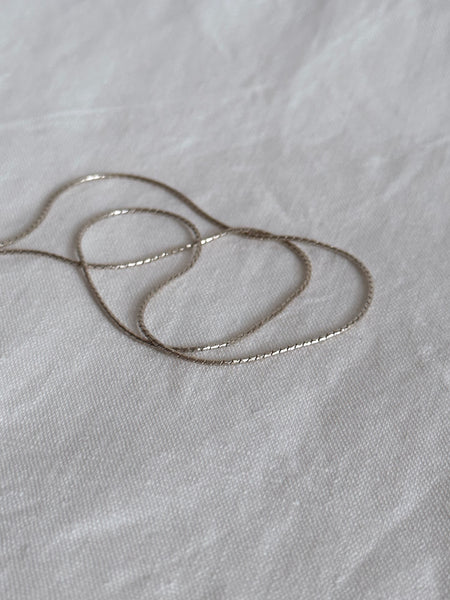tiny silver chain necklace - snake