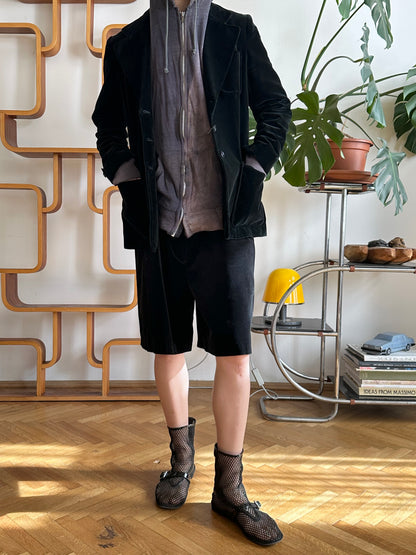 Black velours tailored jacket