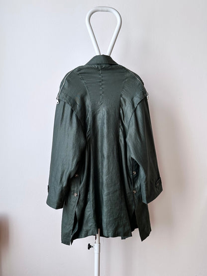 Ramie forest green spring coat