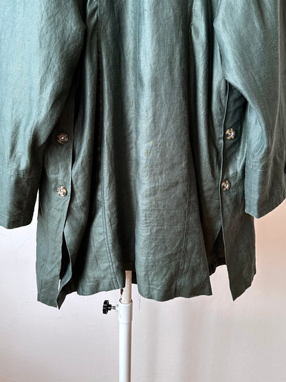 Ramie forest green spring coat