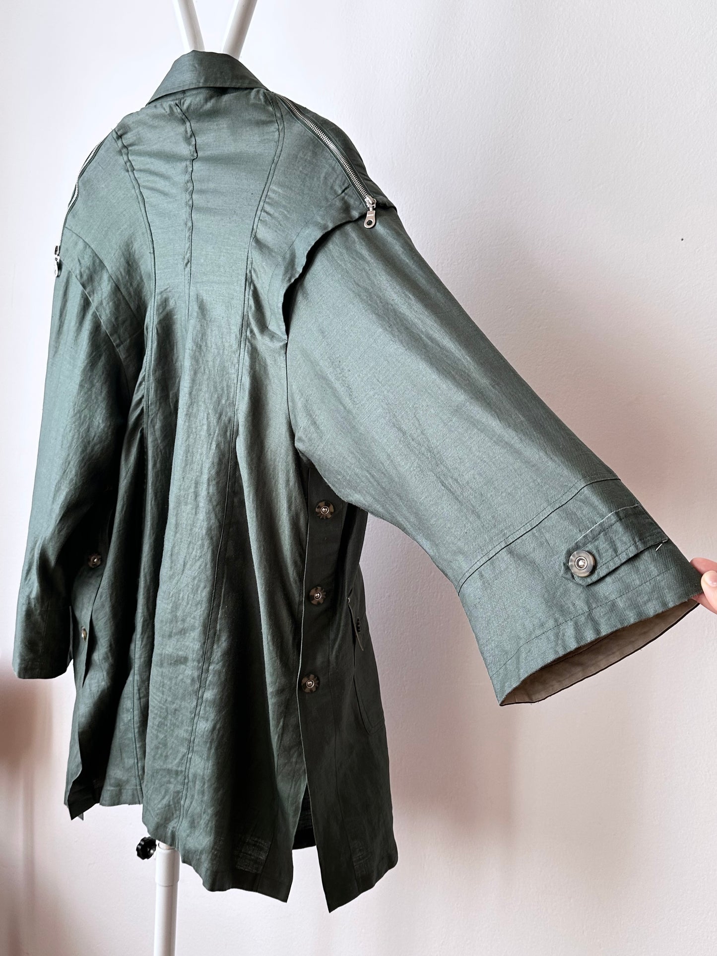 Ramie forest green spring coat