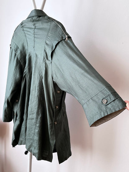 Ramie forest green spring coat