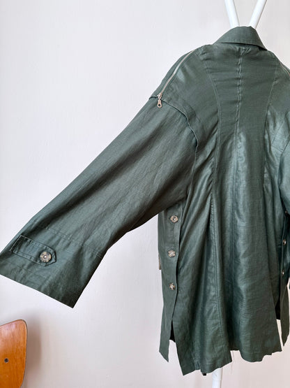 Ramie forest green spring coat