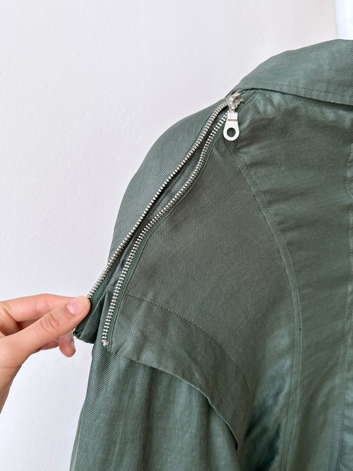 Ramie forest green spring coat