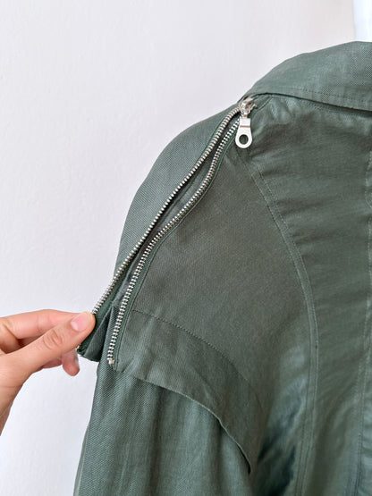 Ramie forest green spring coat