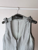 EMPORIO ARMANI vintage silk blouse vest tops gilet アルマーニ エンポリオアルマーニ ヴィンテージ シルク ブラウス タンクトップ ベスト ジレ gray グレー