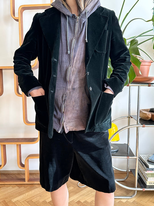 Black velours tailored jacket