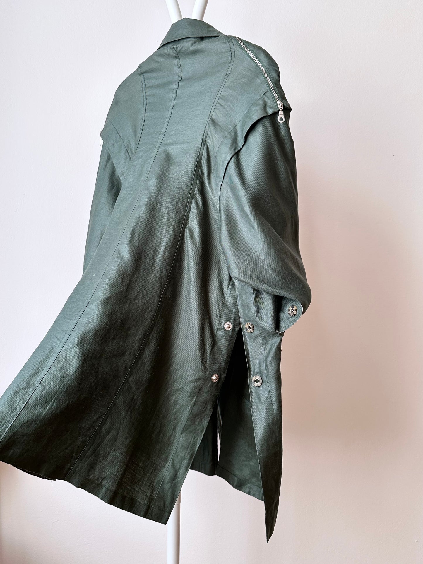 Ramie forest green spring coat