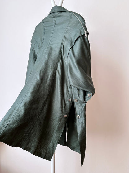 Ramie forest green spring coat