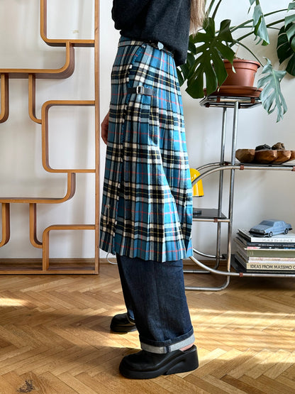 70-80s Scottish tartan wool wrap skirt W28