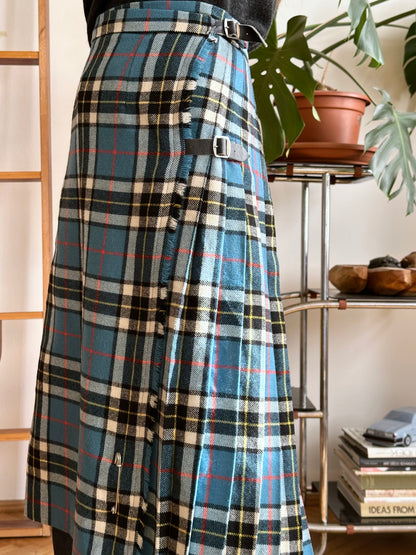 70-80s Scottish tartan wool wrap skirt W28