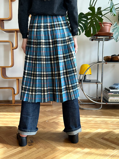 70-80s Scottish tartan wool wrap skirt W28