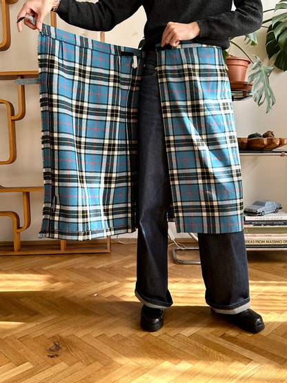 70-80s Scottish tartan wool wrap skirt W28