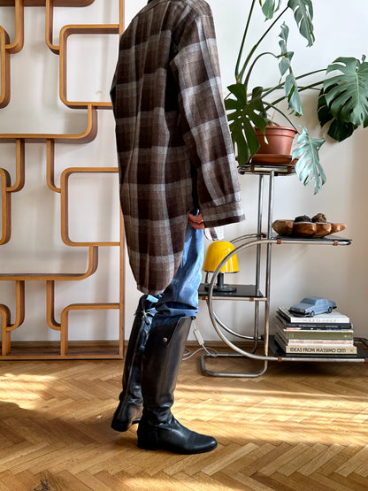 80s wool blend plaid grandpa shirt