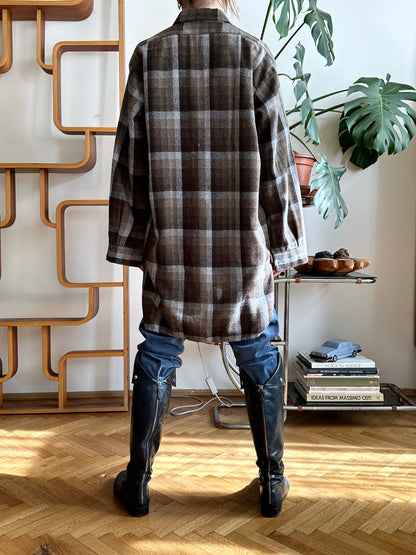 80s wool blend plaid grandpa shirt